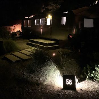 AutoCamp Yosemite - Our campsite at night - Hotels Near Me - Midpines, California AutoCamp Yosemite - Our campsite at night - Hotels Near Me - Midpines, California