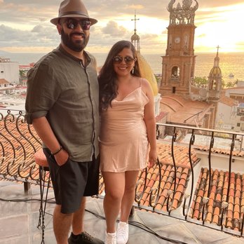 La Cappella - My boyfriend and I with the view of the restaurant - Italian Near Me - Puerto Vallarta, JAL