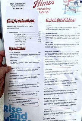 Menu photo 2 Himes Breakfast House Tampa, FL Menu photo 2 Himes Breakfast House Tampa, FL