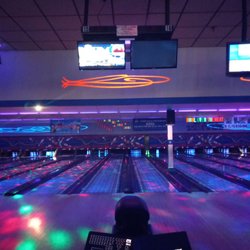 All Star Bowling Lanes - Night time bowling ambience nice! Lights went down.