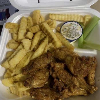 East Point fish & Wings - Lemon pepper wings and crinkle cut fries - Chicken Wings Near Me - Atlanta, Georgia