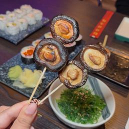 Grilled Shiitake mushroom skewer Grilled Shiitake mushroom skewer
