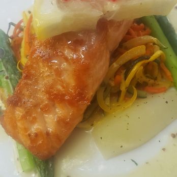 Chez Joel Bistro - The delicious seared salmon - French Near Me - Chicago, Illinois