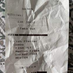 Roy Rogers - The time date, location, and food that was ordered