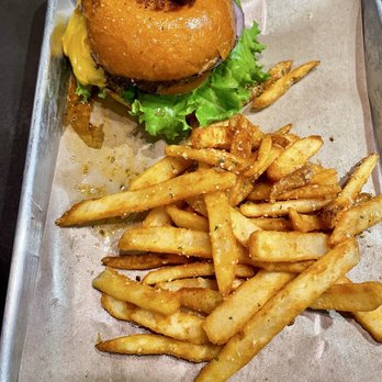 Forney Brewing Company - Classic Smash Burger and Steak fries - Breweries Near Me - Forney, Texas