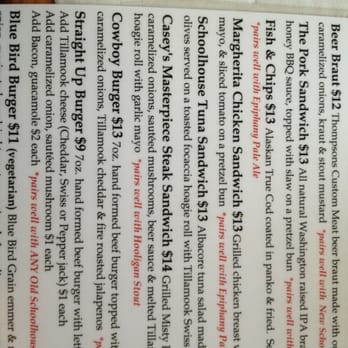 Old Schoolhouse Brewery - Portion of the menu - Breweries Near Me - Winthrop, Washington Old Schoolhouse Brewery - Portion of the menu - Breweries Near Me - Winthrop, Washington