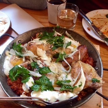 Avec - Chicago - paella with confit chicken thigh - Mediterranean Near Me - Chicago, Illinois Avec - Chicago - paella with confit chicken thigh - Mediterranean Near Me - Chicago, Illinois