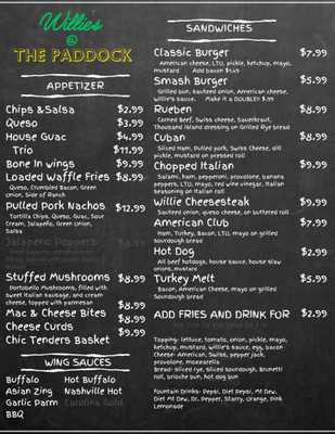 Menu photo 2 Willie’s at The Paddock Huntington, WV Menu photo 2 Willie’s at The Paddock Huntington, WV