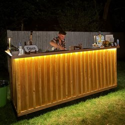 BZ Tent Rentals - Night shot of the bz mobile bar