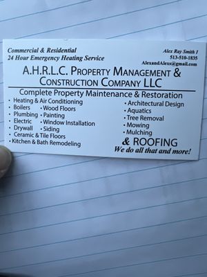 AHRLC Property Management & Constrution Logo