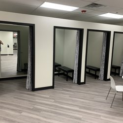 ZZ DANCE - Changing rooms, with the room on the far left being wheelchair accessible.