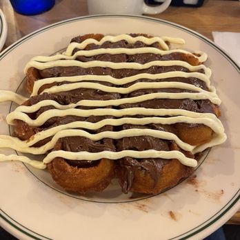Crackin’ & Stackin’ - Churro waffle with Nutella - Breakfast & Brunch Near Me - Medford, Oregon Crackin’ & Stackin’ - Churro waffle with Nutella - Breakfast & Brunch Near Me - Medford, Oregon