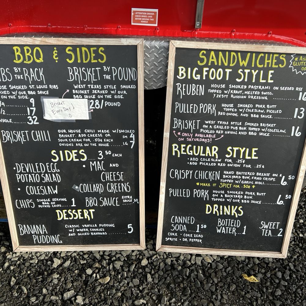 Bigfoot BBQ - Current as of 1/3/24 - Barbeque Near Me - Olympia, Washington Bigfoot BBQ - Current as of 1/3/24 - Barbeque Near Me - Olympia, Washington