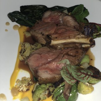 Stars - Rack of wild boar over roasted Brussels sprouts and cauliflower and a sweet potato purée. - Diners Near Me - Chatham, Massachusetts
