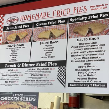 The Original Fried Pie Shop - Menu - Burgers Near Me - Conway, Arkansas The Original Fried Pie Shop - Menu - Burgers Near Me - Conway, Arkansas