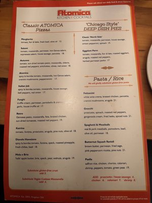 Menu photo 1 Atomica Kingston, ON