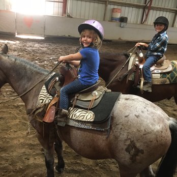 Hart Ranch - My 3 year old daughter and 6 year old son enjoying their very first riding lesson with John.  She rode Roni and he rode Double D. - Horseback Riding Near Me - Yakima, Washington
