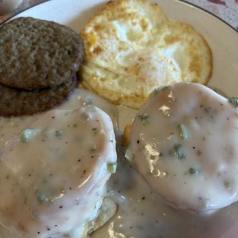 Stella’s Fresh Brunch - Biscuits and jalapeño gravy, sausage, and two over medium eggs - Breakfast & Brunch Near Me - Dickinson, Texas Stella’s Fresh Brunch - Biscuits and jalapeño gravy, sausage, and two over medium eggs - Breakfast & Brunch Near Me - Dickinson, Texas