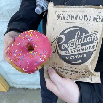 Revolution Doughnuts - Raspberry Sprinkle Yeast Doughnut - Donuts Near Me - Atlanta, Georgia Revolution Doughnuts - Raspberry Sprinkle Yeast Doughnut - Donuts Near Me - Atlanta, Georgia