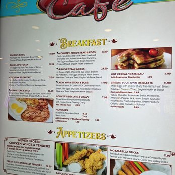 Binion's Cafe - Digital Menu outside the restaurant - Cafes Near Me - Las Vegas, Nevada
