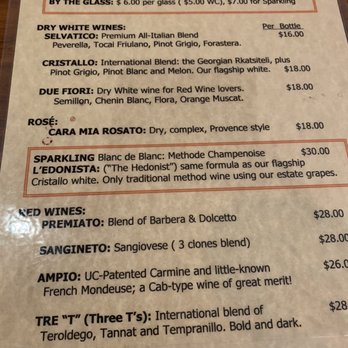 Avanguardia Wines Tasting Room - Tasting menu Feb 8, 2020 - Wine Tasting Room Near Me - Grass Valley, California