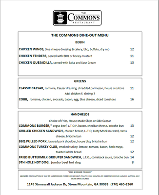 Menu photo 2 The Commons Stone Mountain, GA Menu photo 2 The Commons Stone Mountain, GA
