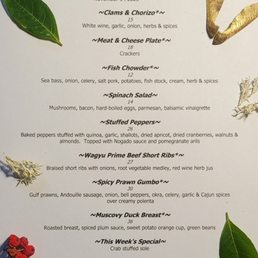 Their current menu Their current menu
