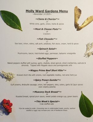 Menu photo 1 Molly Ward Gardens Poulsbo, WA Menu photo 1 Molly Ward Gardens Poulsbo, WA