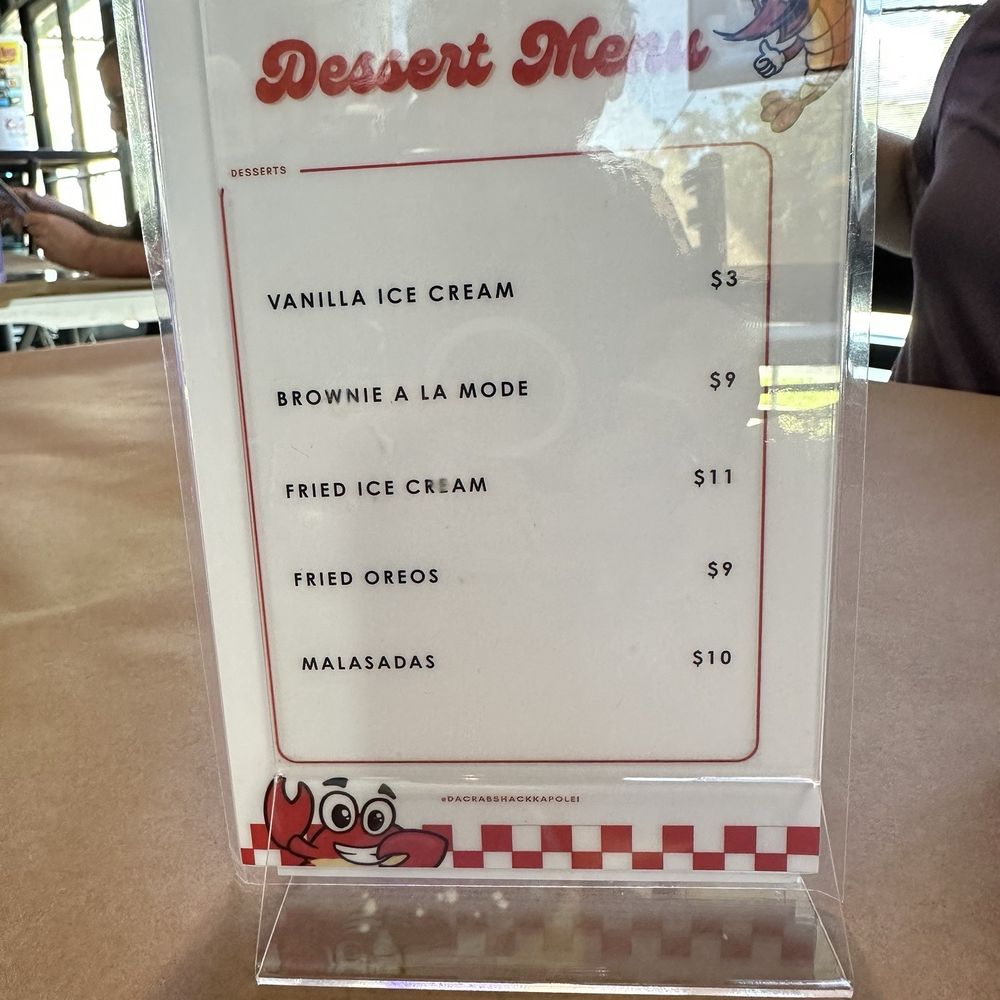 Da Crawfish and Crabshack - Dessert menu - Seafood Near Me - Kapolei, Hawaii
