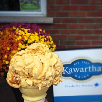 Kawartha Dairy - Salted Caramel Truffle Ice Cream in a sugar / baby cone! - Ice Cream & Frozen Yogurt Near Me - Kawartha Lakes, Ontario Kawartha Dairy - Salted Caramel Truffle Ice Cream in a sugar / baby cone! - Ice Cream & Frozen Yogurt Near Me - Kawartha Lakes, Ontario