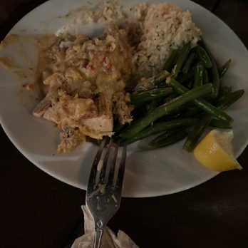 O. C. White's Restaurant - Crabby fish with rice and green beans - Seafood Near Me - St Augustine, Florida