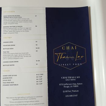 Chai Thai-Lao - Menu1 - Thai Near Me - Baton Rouge, Louisiana Chai Thai-Lao - Menu1 - Thai Near Me - Baton Rouge, Louisiana