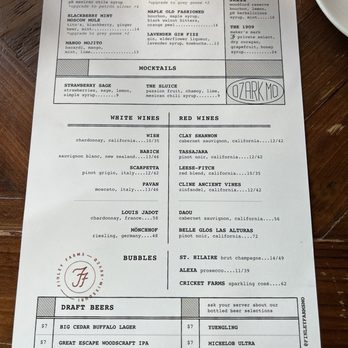 The Ozark Mill - Backside of the menu - Venues & Event Spaces Near Me - Ozark, Missouri
