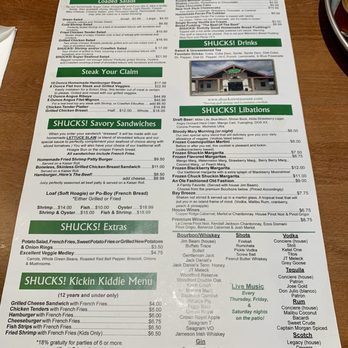 Shucks - Menu 2025 - Seafood Near Me - Lake Charles, Louisiana