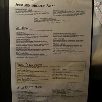 The Brickyard - Menu April 2024 - Steakhouses Near Me - Boise, Idaho