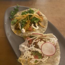 Fish taco and beef taco