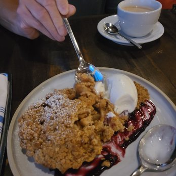 Prescott's Provisions - Apple crumble with concord grape puree - New American Near Me - Tonawanda, New York