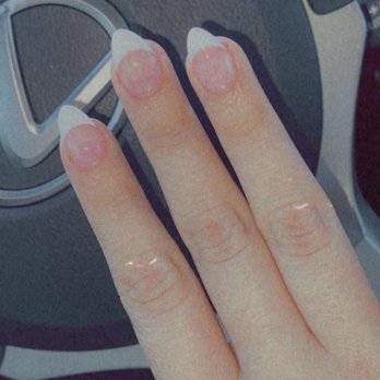 Luxe Nail Bar - French tip in almond shape - Waxing Near Me - Phoenix, Arizona Luxe Nail Bar - French tip in almond shape - Waxing Near Me - Phoenix, Arizona