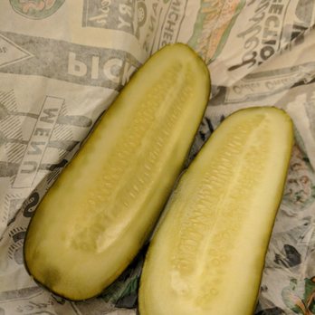 Pickleman's Gourmet Cafe - Whole pickles! They even slice them in half for you. Crisp and delish! - Pizza Near Me - Lincoln, Nebraska Pickleman's Gourmet Cafe - Whole pickles! They even slice them in half for you. Crisp and delish! - Pizza Near Me - Lincoln, Nebraska