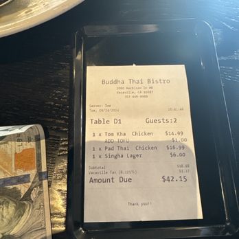 Buddha Thai Bistro - The bills very good! - Thai Near Me - Vacaville, California Buddha Thai Bistro - The bills very good! - Thai Near Me - Vacaville, California