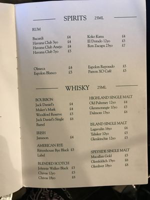 Menu photo 4 The Archduke London, XGL