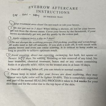 Tran's SignatureBrows & Permanent Makeup - Very clear instructions. - Permanent Makeup Near Me - San Jose, California Tran's SignatureBrows & Permanent Makeup - Very clear instructions. - Permanent Makeup Near Me - San Jose, California