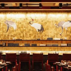 Morgan Mural Studios - Cranes on goldleaf mural for Michael Mina's Pabu Restaurant - Boston, Massachusetts