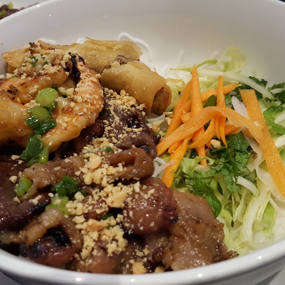 Pho Today - B1 Grilled Beef, Grilled Pork, Grilled Shrimp, Egg roll on Vermicelli - Vietnamese Near Me - Bridgewater, New Jersey Pho Today - B1 Grilled Beef, Grilled Pork, Grilled Shrimp, Egg roll on Vermicelli - Vietnamese Near Me - Bridgewater, New Jersey