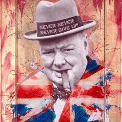 Trew Art - Dan Pearce  Chruchill "Never Give Up"