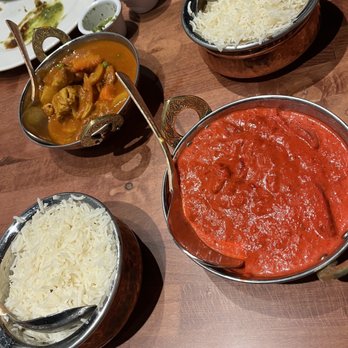 Karma Indian Cuisine & Lounge - Butter chicken, rice, and chicken jalfrezi. - Indian Near Me - Spokane, Washington