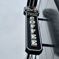 Ember and Bean Roasting - Exterior sign of Ember & Bean Coffee