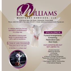 D Williams Mortuary Services - D Williams Mortuary Supports many organizations, Religions, beliefs and cultures