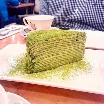 Prince Tea House - Green Tea Mille Crepe Cake - Desserts Near Me - Brooklyn, New York Prince Tea House - Green Tea Mille Crepe Cake - Desserts Near Me - Brooklyn, New York