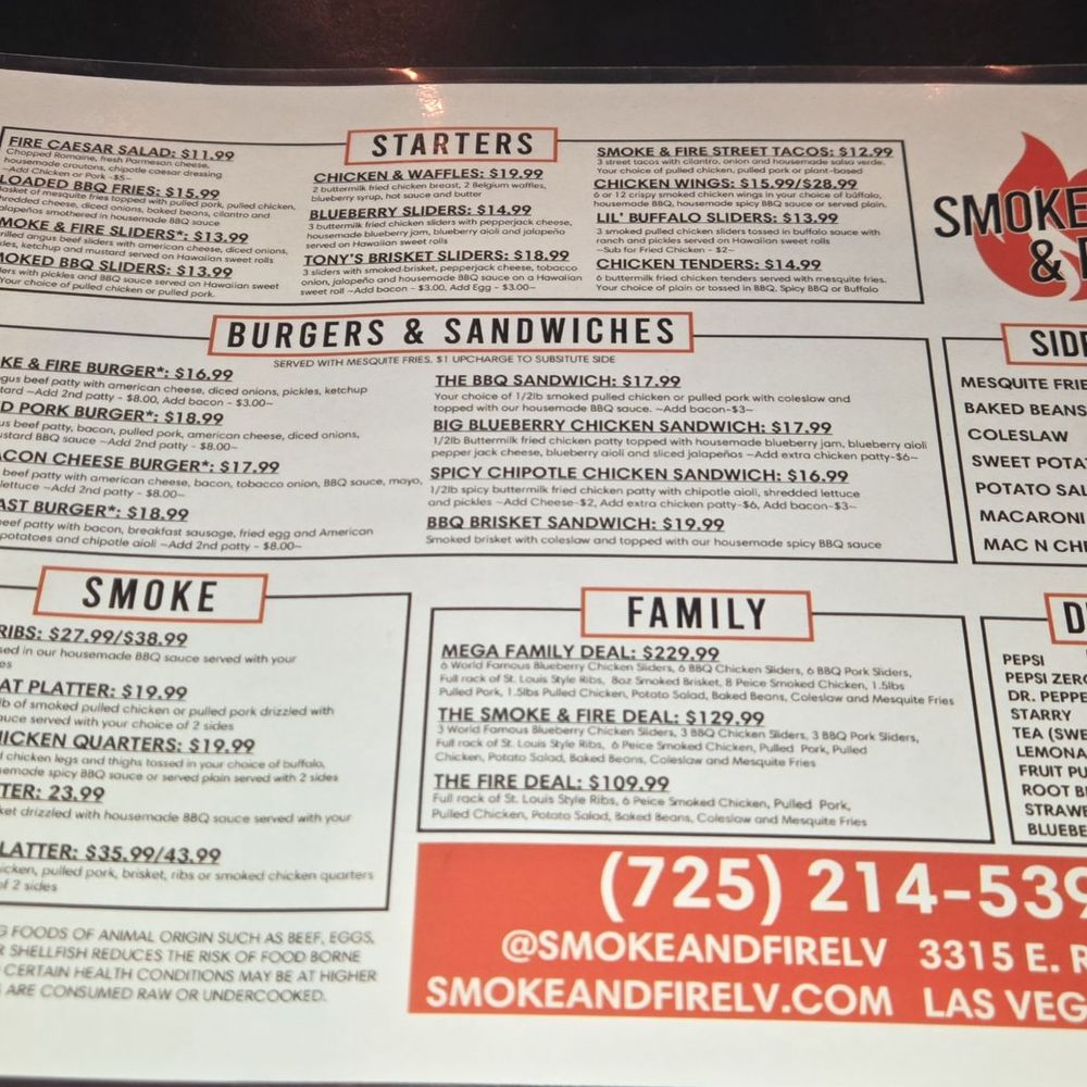 Smoke & Fire - Menu - Barbeque Near Me - Las Vegas, Nevada Smoke & Fire - Menu - Barbeque Near Me - Las Vegas, Nevada
